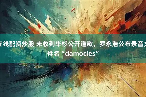 在线配资炒股 未收到华杉公开道歉，罗永浩公布录音文件名“damocles”