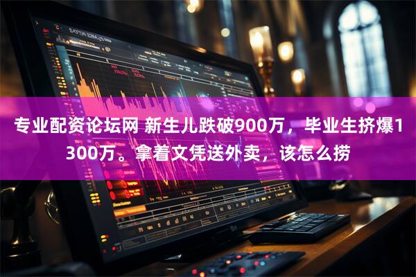 专业配资论坛网 新生儿跌破900万，毕业生挤爆1300万。拿着文凭送外卖，该怎么捞